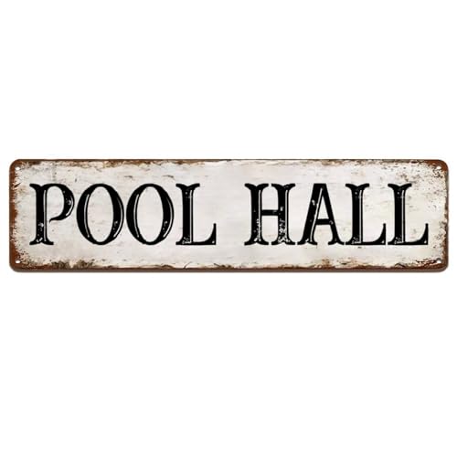 Vintage Pool Hall Metal Signs Street Sign Living Room Household Decor 6" x 24" Made In The USA Customize Holiday Gifts Artwork Decor With Your Text For House Terrace