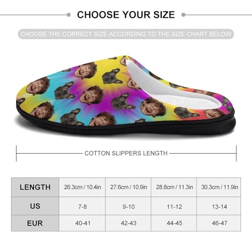 Plujam Custom Slippers with Photo Slippers Dog Face Slippers Durable Rubber Sole Personalized Slipper for Men Indoor Mens Funny Slippers Slippers Non-Slip Slippers New Year Gifts for Pet Owners