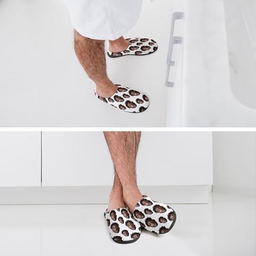 Custom Photo Slippers Custom Face Images Slippers Personalized Slippers for Man Funny Slippers for Family Durable Rubber Sole Anti-Slip Slippers House Slippers Indoor Short Plush Slippers
