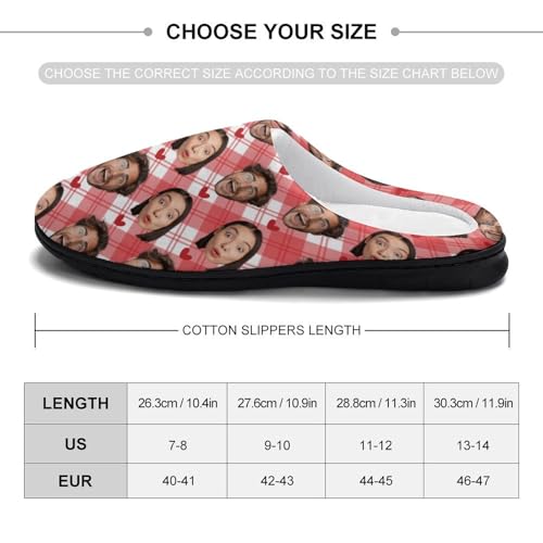 Plujam Custom Photo Slippers Gifts for Men Funny Gifts for Women on Christmas Durable Rubber Sole Non Slip Slippers House Slippers Indoor Outdoor Personalized Slippers Funny Slippers for Adults
