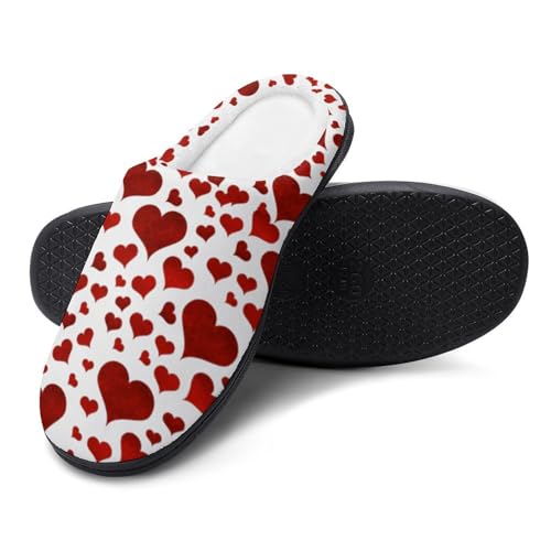 Custom Photo & Text Slippers Heart Slippers Valentine's Day Gifts for Husband Durable Rubber Sole Mens Shoes Funny Slippers Customizable Images House Shoes for Men Anti-Slip Slippers Indoor