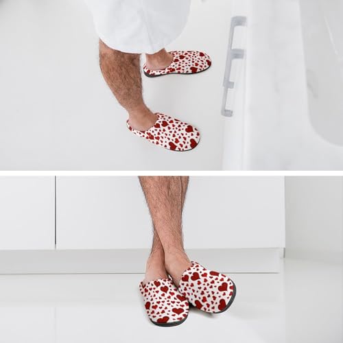 Custom Photo & Text Slippers Heart Slippers Valentine's Day Gifts for Husband Durable Rubber Sole Mens Shoes Funny Slippers Customizable Images House Shoes for Men Anti-Slip Slippers Indoor