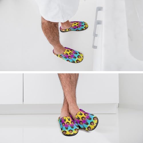 Plujam Custom Slippers with Photo Slippers Dog Face Slippers Durable Rubber Sole Personalized Slipper for Men Indoor Mens Funny Slippers Slippers Non-Slip Slippers New Year Gifts for Pet Owners