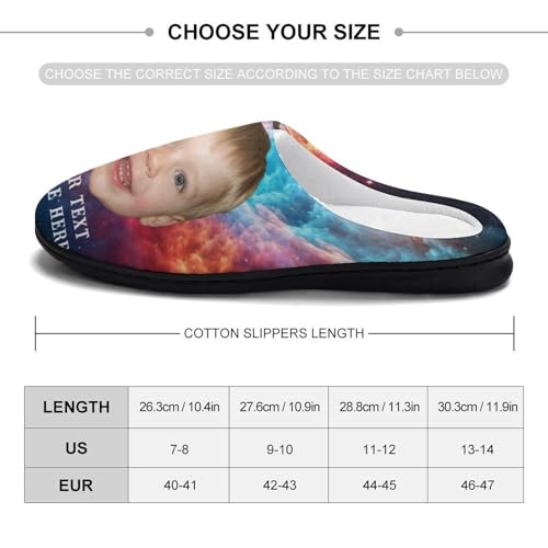 Plujam Custom Slippers Personalized Photo Slippers Durable Rubber Sole Adults Men Slippers Customizable Images & Text Slipper for Men Indoor Non Slip Slippers House Shoes Funny Slippers for Adults