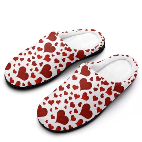 Custom Photo & Text Slippers Heart Slippers Valentine's Day Gifts for Husband Durable Rubber Sole Mens Shoes Funny Slippers Customizable Images House Shoes for Men Anti-Slip Slippers Indoor