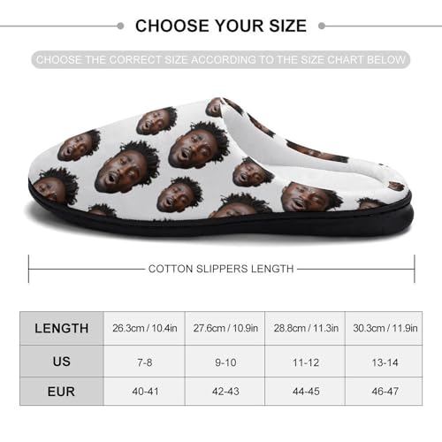 Custom Photo Slippers Custom Face Images Slippers Personalized Slippers for Man Funny Slippers for Family Durable Rubber Sole Anti-Slip Slippers House Slippers Indoor Short Plush Slippers
