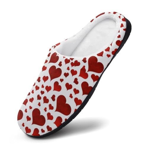 Custom Photo & Text Slippers Heart Slippers Valentine's Day Gifts for Husband Durable Rubber Sole Mens Shoes Funny Slippers Customizable Images House Shoes for Men Anti-Slip Slippers Indoor