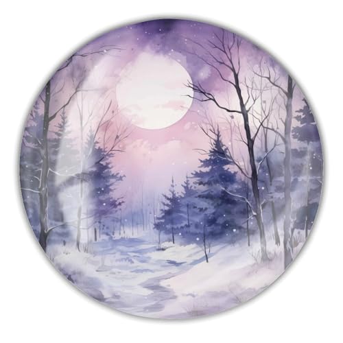4PCS Magnets for Refrigerator, Foggy Forest Trees Glass Refrigerator Magnet, Magical Winter Forest Refrigerator Magnets Mom Gifts for Dishwasher, Whiteboard, Home, Cubicle, Pictures, Household
