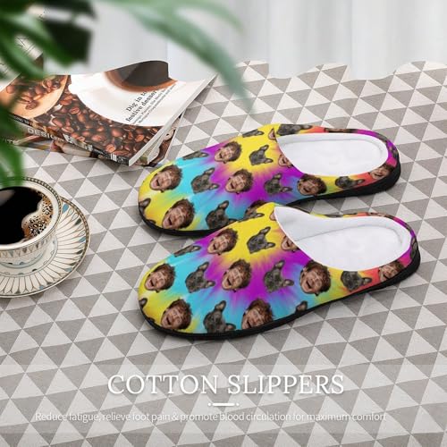 Plujam Custom Slippers with Photo Slippers Dog Face Slippers Durable Rubber Sole Personalized Slipper for Men Indoor Mens Funny Slippers Slippers Non-Slip Slippers New Year Gifts for Pet Owners