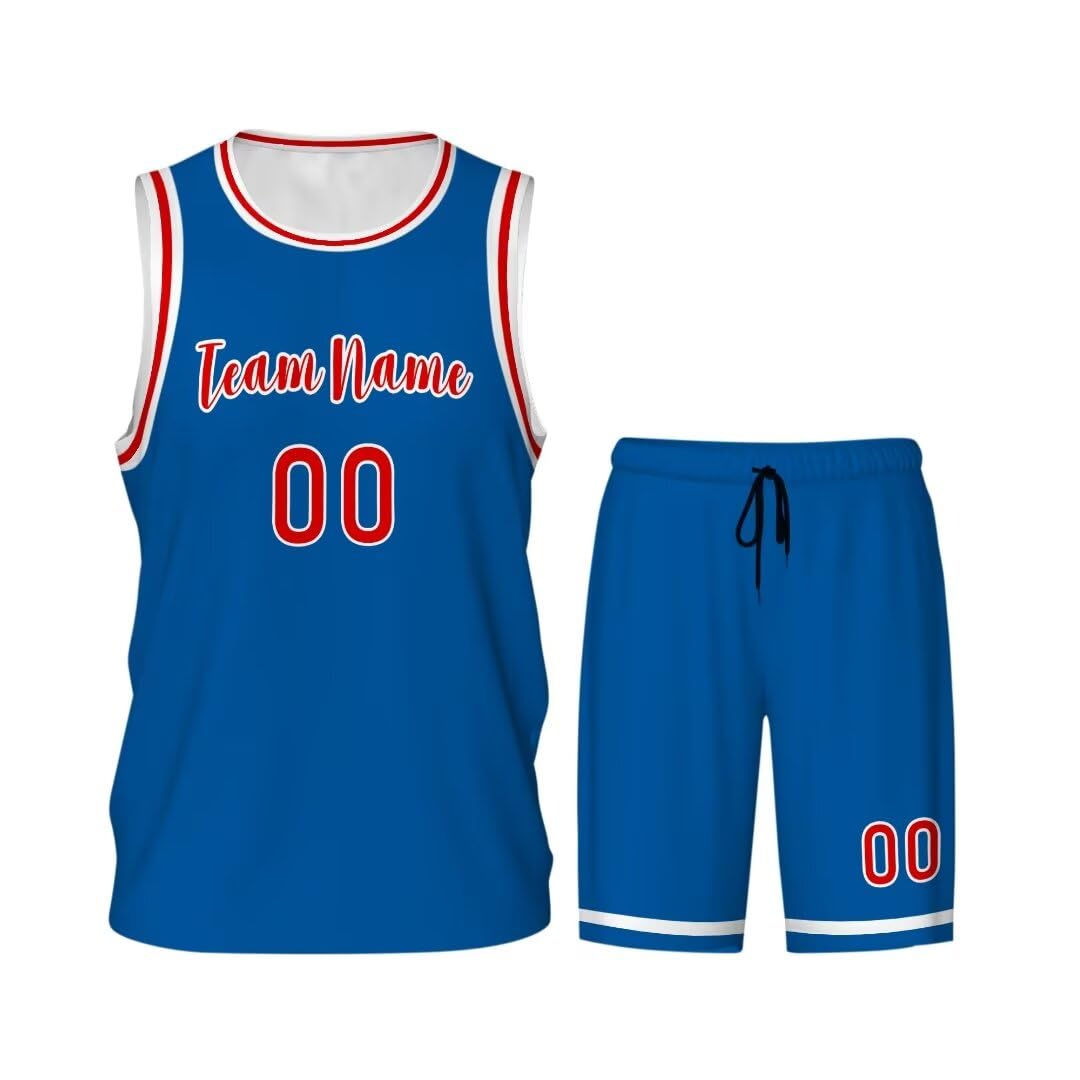Custom Basketball Jersey with Sports Shorts Add Team Name Number Personalized Men Athletic Basketball Uniforms Set