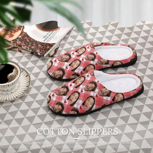 Plujam Custom Photo Slippers Gifts for Men Funny Gifts for Women on Christmas Durable Rubber Sole Non Slip Slippers House Slippers Indoor Outdoor Personalized Slippers Funny Slippers for Adults