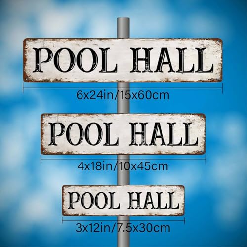 Vintage Pool Hall Metal Signs Street Sign Living Room Household Decor 6" x 24" Made In The USA Customize Holiday Gifts Artwork Decor With Your Text For House Terrace