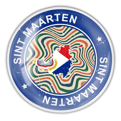 Customize 2 PCS Glass Fridge Magnets - Sint Maarten Flag Magnet for Cabinet Household and Locker Decoration, Country Travel Theme Souvenir Cute Holiday Personalized Gifts