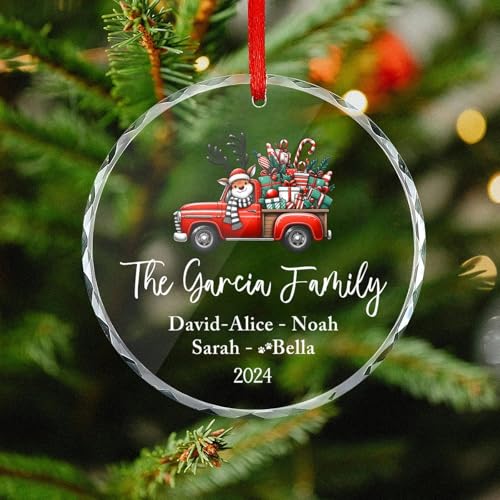 Personalized Family Christmas Tree Ornament 2024, Family Names Christmas 2024, Customized Family Ornament with Names, Memorial Family Our 1st Christmas Ornament Keepsake Gifts for Family Tree Decor