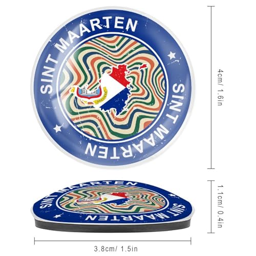 Customize 2 PCS Glass Fridge Magnets - Sint Maarten Flag Magnet for Cabinet Household and Locker Decoration, Country Travel Theme Souvenir Cute Holiday Personalized Gifts