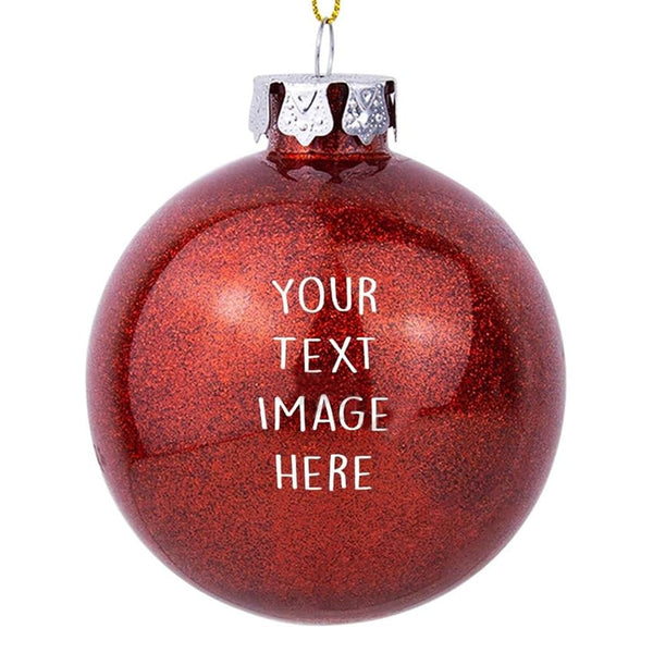 Personalized Christmas Ornaments - Custom Picture & Text Ornaments for Christmas 2024, Baby's 1st Christmas Ornament with Picture for Xmas Tree Custom Gifts for Family, Mom, Dad, Friend (Ball)