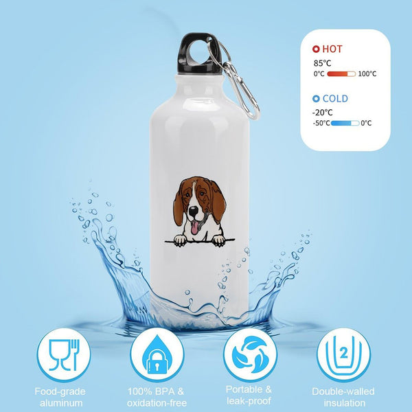 Kidrex Custom Travel Bottles 20 OZ Dog Lovers Reusable Water Bottles Treeing Walker Coonhound Car Cracking Dog Water Jug Leak Proof Hiking Survival Accessories