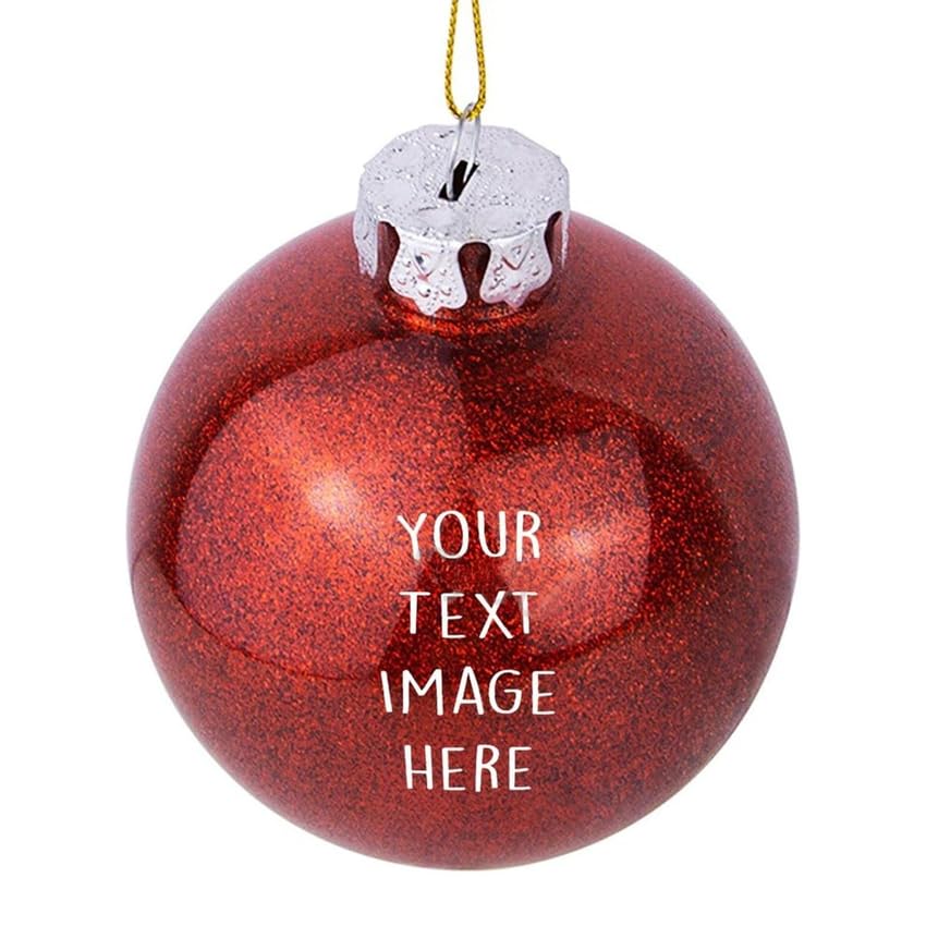 Personalized Christmas Ornaments - Custom Picture & Text Ornaments for Christmas 2024, Baby's 1st Christmas Ornament with Picture for Xmas Tree Custom Gifts for Family, Mom, Dad, Friend (Ball)