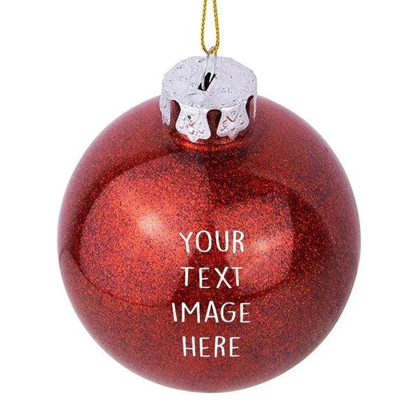 Personalized Christmas Ornaments - Custom Picture & Text Ornaments for Christmas 2024, Baby's 1st Christmas Ornament with Picture for Xmas Tree Custom Gifts for Family, Mom, Dad, Friend (Ball)