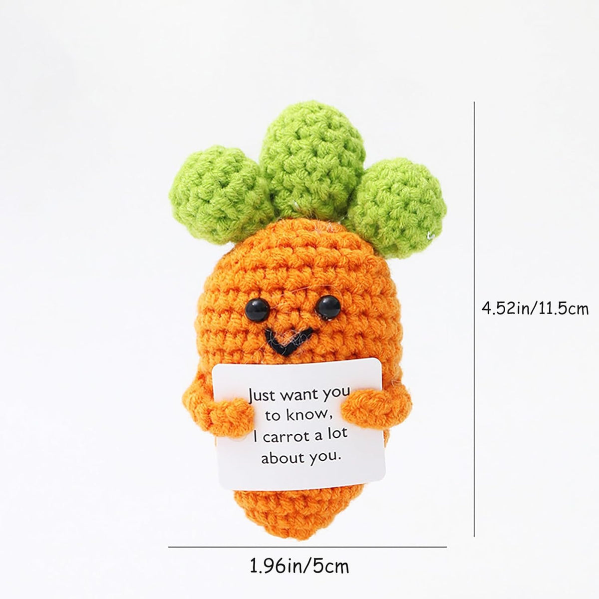 Kuppi Personalized Positive Crochet Animals Cute Stuff Funny Handmade Inspirational Gifts for Women Men Valentine's Day Birthday Presents Emotional Motivational Decor(Carrot)