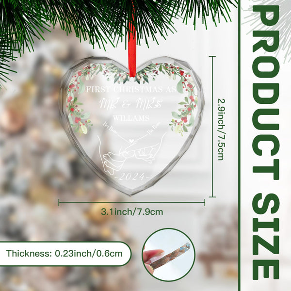 Couple Personalized Christmas Ornament 2024 Engagement Gifts for Newlywed Frist Christmas As Mr&Mrs Wedding Gifts Ideas Bridal Shower (Design 01)