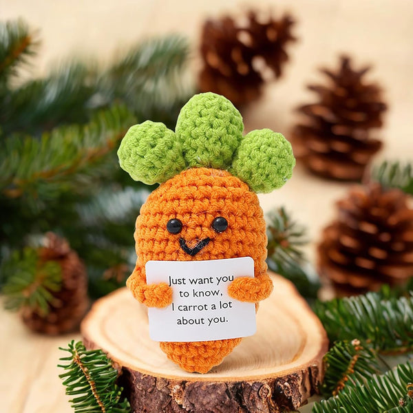 Kuppi Personalized Positive Crochet Animals Cute Stuff Funny Handmade Inspirational Gifts for Women Men Valentine's Day Birthday Presents Emotional Motivational Decor(Carrot)