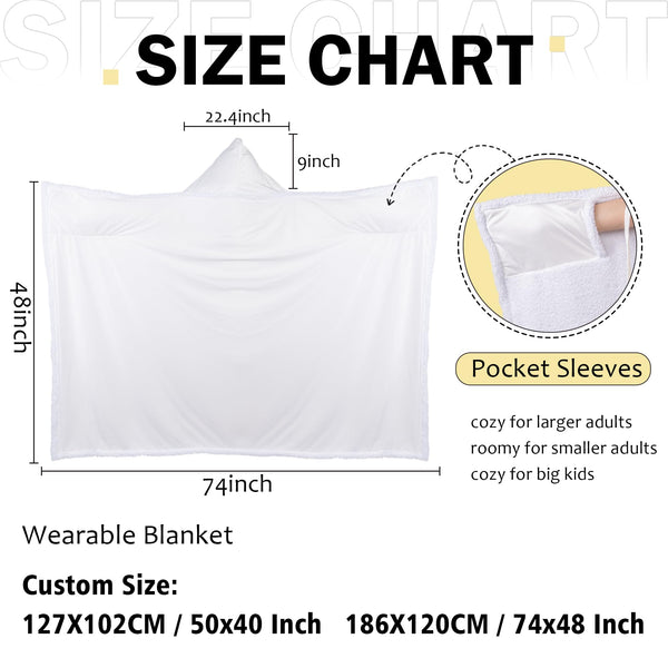 Haneni Wearable Blanket Hoodie Custom Gift - Blanket for Women Men Adult Kids Christmas Gifts for Mom, Comfy Hoodies Flannel Cozy Sherpa Fleece Warm Blanket Funny Birthday Coolest Gifts for Girlfriend