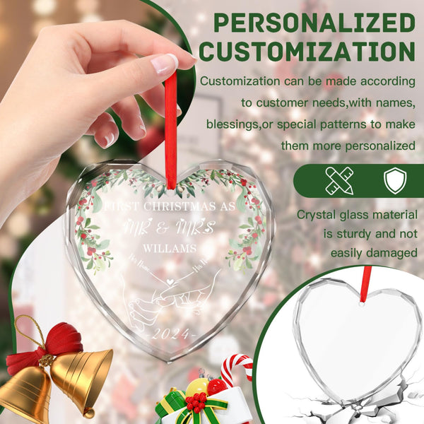 Couple Personalized Christmas Ornament 2024 Engagement Gifts for Newlywed Frist Christmas As Mr&Mrs Wedding Gifts Ideas Bridal Shower (Design 01)