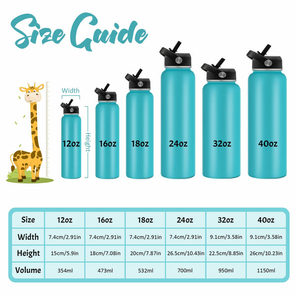 Personalized Water Bottles for School Custom Thermos Water Bottle for Kids with Straw Stainless Steel Tumbler for Girls Boys Birthday Back to School Gift