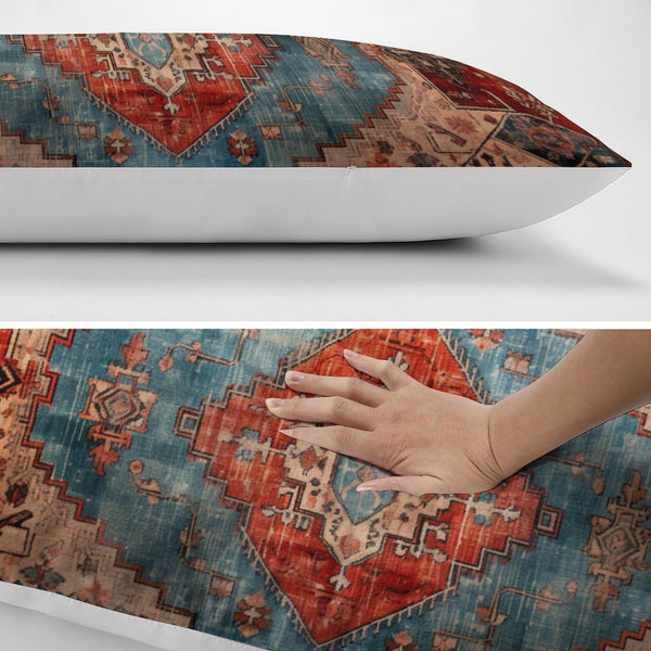Oriental Turkish Persian Body Throw Pillow Covers Abstract Ikat Persian Geometric Print Long Body Pillow Case Cushion Cover Standard Custom Pillowcase for Men Women Home Decorative Bedroom Living Room