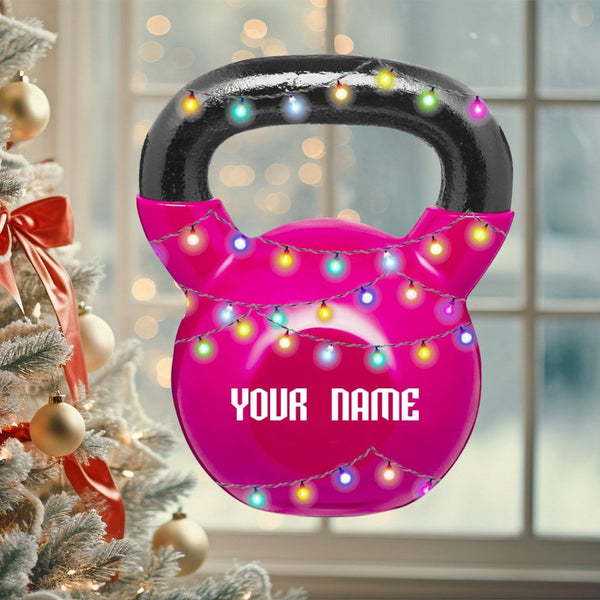 Christmas Sports Collection Ornaments for Christmas Tree Kettlebell Weight Personalized 2D Fitness Gifts for Gym Workout Lovers Trainer Coach - Fitness Gifts for Men - Custom Name Acrylic Keepsake