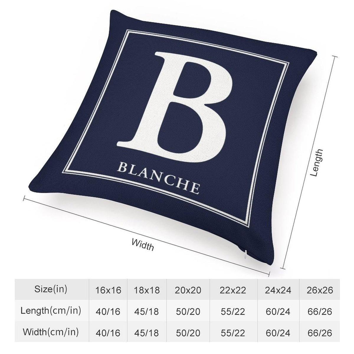 Personalized Pillow Cases 22" x 22" Customize Accent Toss Pillowcase with Letter Name Square Pillow Covers Love Souvenir Car Home Modern Decor White Cotton Linen