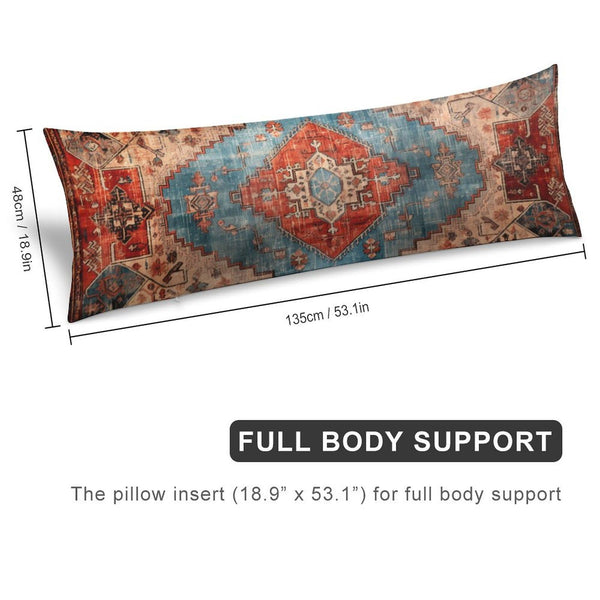 Oriental Turkish Persian Body Throw Pillow Covers Abstract Ikat Persian Geometric Print Long Body Pillow Case Cushion Cover Standard Custom Pillowcase for Men Women Home Decorative Bedroom Living Room