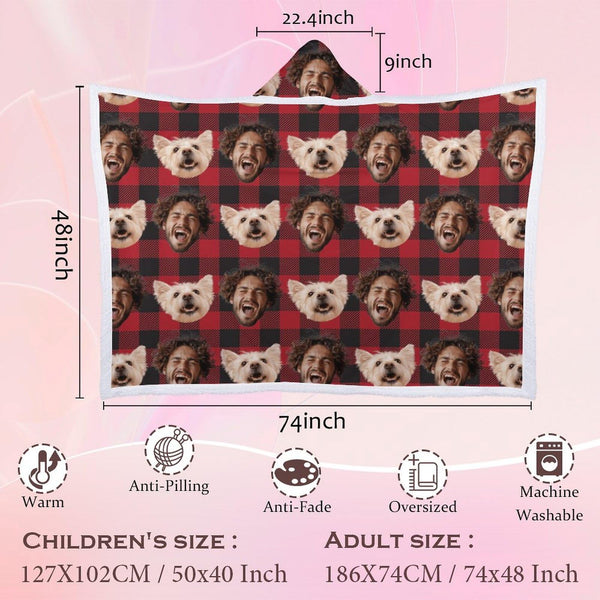 Haneni Wearable Blanket Hoodie Custom Gift - Blanket for Women Men Adult Kids Christmas Gifts for Mom, Comfy Hoodies Flannel Cozy Sherpa Fleece Warm Blanket Funny Birthday Coolest Gifts for Girlfriend