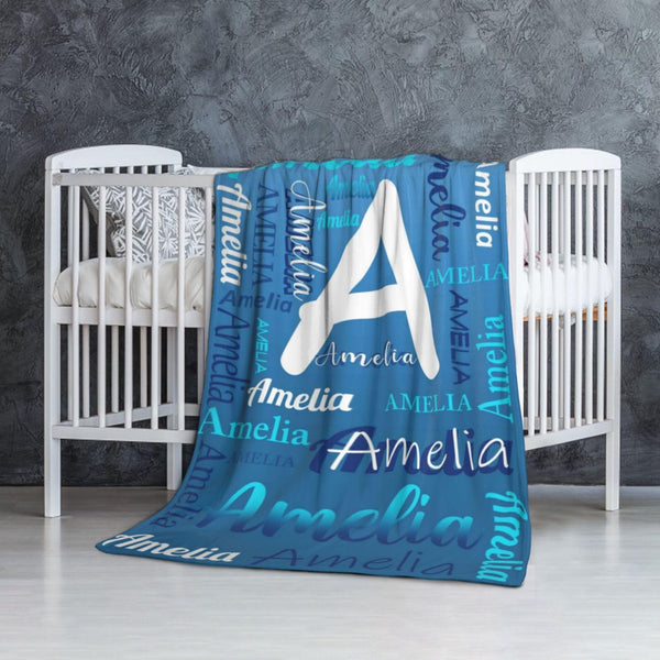 Prismify Custom Name Blanket for Kids Adults Baby Personalized Blanket with Name Customized Blanket for Girls Boys Personalized Gifts for Women Men Mom Birthday