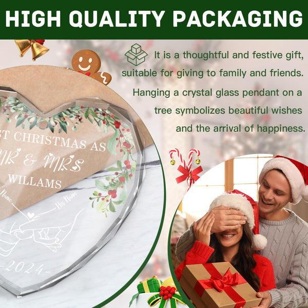 Couple Personalized Christmas Ornament 2024 Engagement Gifts for Newlywed Frist Christmas As Mr&Mrs Wedding Gifts Ideas Bridal Shower (Design 01)