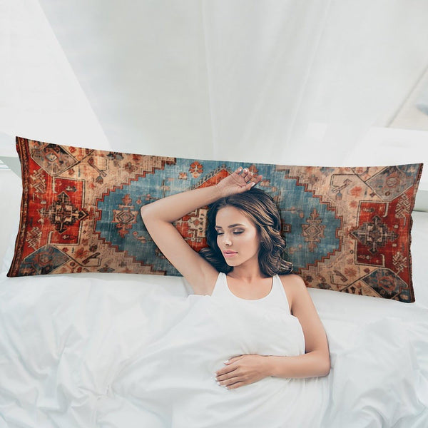 Oriental Turkish Persian Body Throw Pillow Covers Abstract Ikat Persian Geometric Print Long Body Pillow Case Cushion Cover Standard Custom Pillowcase for Men Women Home Decorative Bedroom Living Room