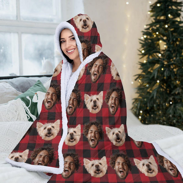 Haneni Wearable Blanket Hoodie Custom Gift - Blanket for Women Men Adult Kids Christmas Gifts for Mom, Comfy Hoodies Flannel Cozy Sherpa Fleece Warm Blanket Funny Birthday Coolest Gifts for Girlfriend
