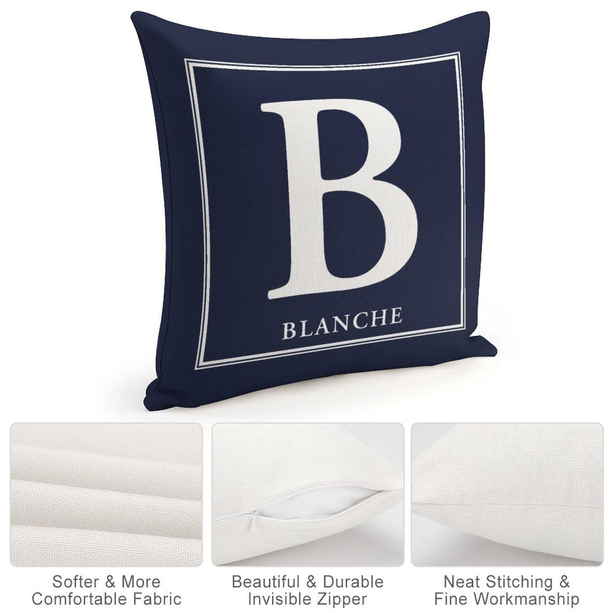 Personalized Pillow Cases 22" x 22" Customize Accent Toss Pillowcase with Letter Name Square Pillow Covers Love Souvenir Car Home Modern Decor White Cotton Linen