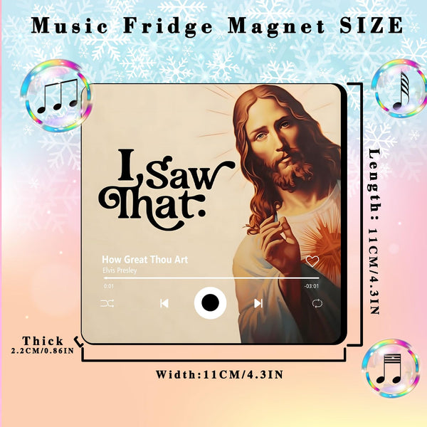 Music Fridge Magnets Funny Jesus I Saw That Fridge Magnet Plays Song Christian Music Refrigerator Magnets Birthday Gifts for Home Office