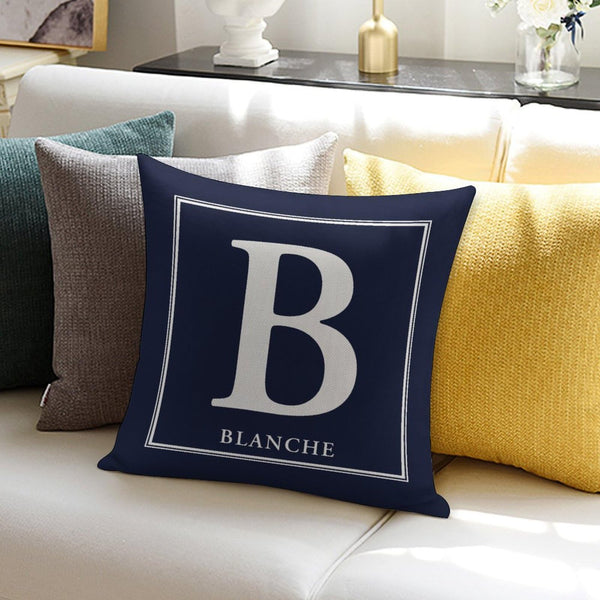 Personalized Pillow Cases 22" x 22" Customize Accent Toss Pillowcase with Letter Name Square Pillow Covers Love Souvenir Car Home Modern Decor White Cotton Linen
