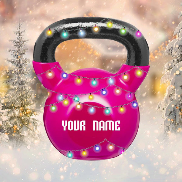 Christmas Sports Collection Ornaments for Christmas Tree Kettlebell Weight Personalized 2D Fitness Gifts for Gym Workout Lovers Trainer Coach - Fitness Gifts for Men - Custom Name Acrylic Keepsake