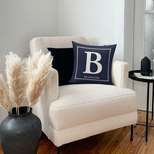 Personalized Pillow Cases 22" x 22" Customize Accent Toss Pillowcase with Letter Name Square Pillow Covers Love Souvenir Car Home Modern Decor White Cotton Linen