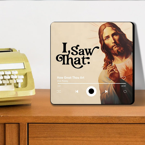 Music Fridge Magnets Funny Jesus I Saw That Fridge Magnet Plays Song Christian Music Refrigerator Magnets Birthday Gifts for Home Office