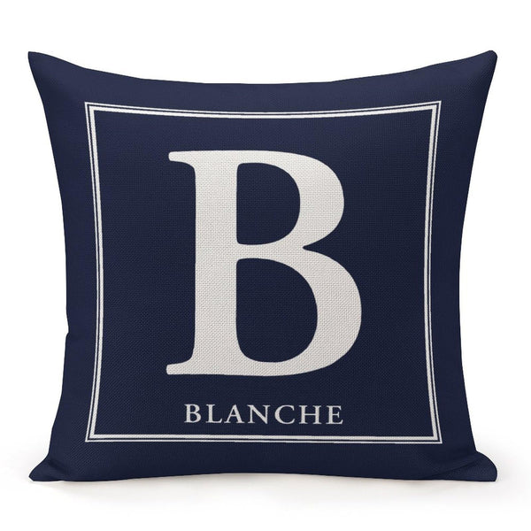 Personalized Pillow Cases 22" x 22" Customize Accent Toss Pillowcase with Letter Name Square Pillow Covers Love Souvenir Car Home Modern Decor White Cotton Linen