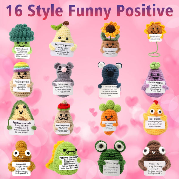 Kuppi Personalized Positive Crochet Animals Cute Stuff Funny Handmade Inspirational Gifts for Women Men Valentine's Day Birthday Presents Emotional Motivational Decor(Carrot)