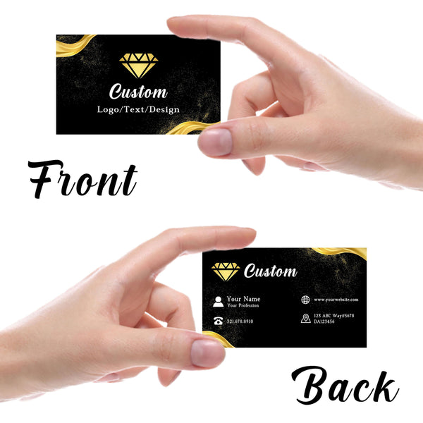 Kidrex Custom Business Card Personalized with Logo 1000 500 200 100 Customized Business Cards Double-Sided Waterproof Customizable with Photo for Small Business 3.5"" x 2""