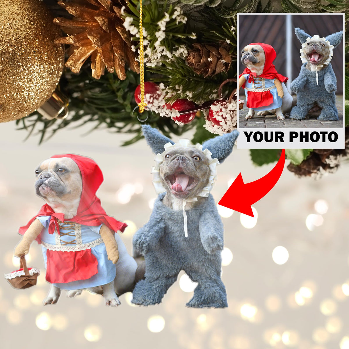 Personalized Photo Dog Christmas Ornaments 2024, Custom Funny Photo Cat Christmas Tree Gifts for Pets, Dog Cat Funny Christmas Ornament, Acrylic Dog Ornaments, Xmas Ornaments for Christmas Tree
