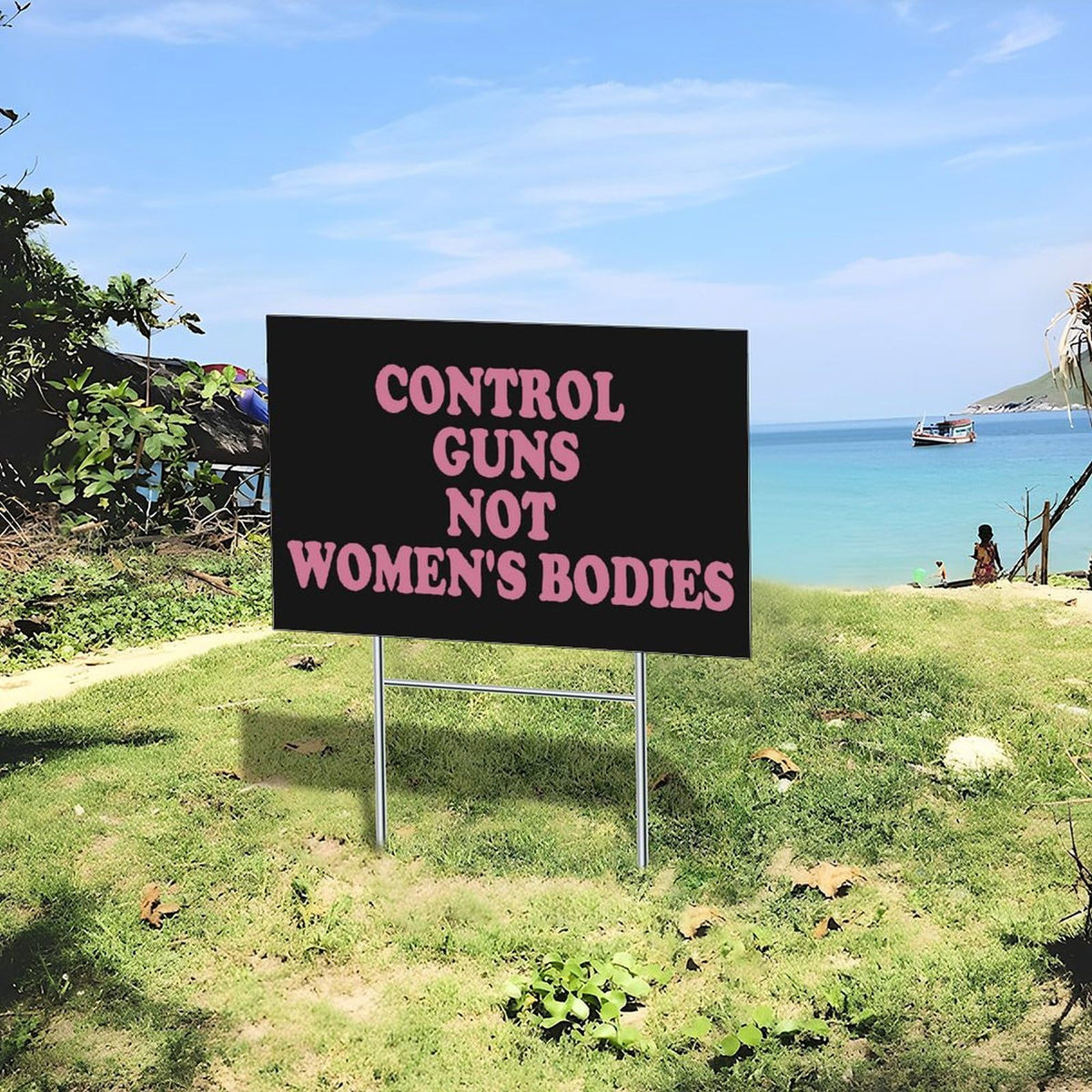 Control Guns, Not Women's Bodies Yard Signs 12 x 18 Inches Abortion Rights Plastic Signs With Free H Stake Yard Lawn New Home Decorations Double Sided, Weatherproof