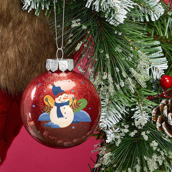 Personalized Christmas Ornaments - Custom Picture & Text Ornaments for Christmas 2024, Baby's 1st Christmas Ornament with Picture for Xmas Tree Custom Gifts for Family, Mom, Dad, Friend (Ball)